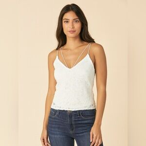 EXPRESS Lace Strappy V-Neck  tank top y2k lined new large